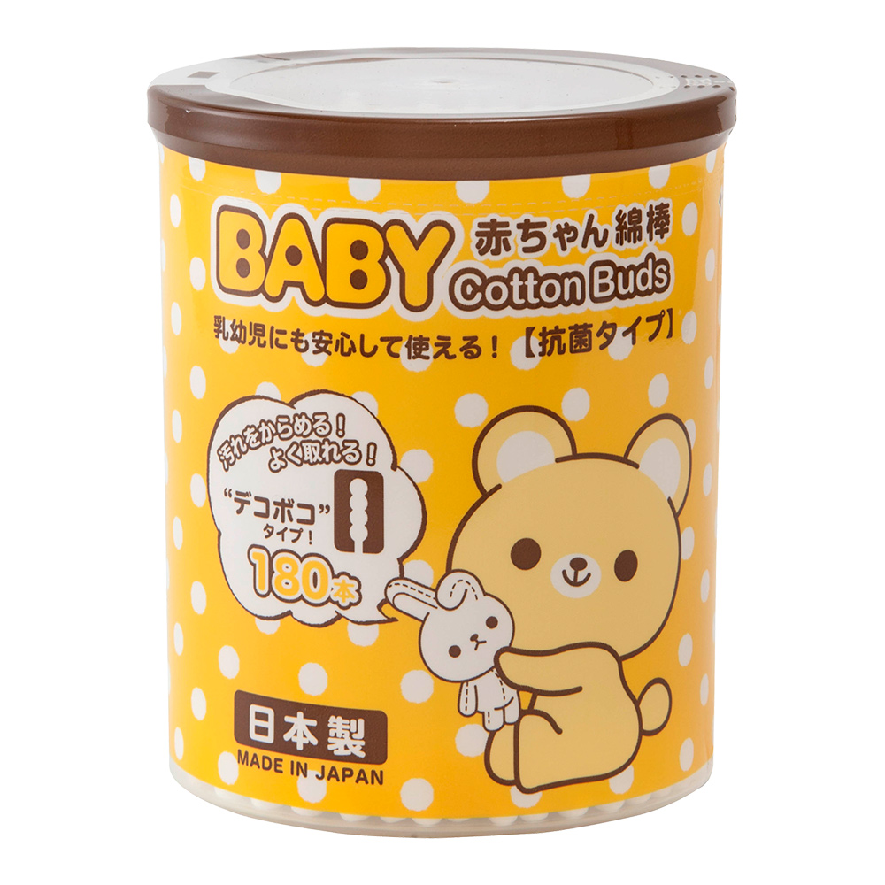 嬰幼兒專用棉花棒(雙頭螺旋狀)180支入示意圖
