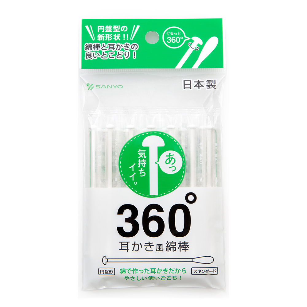 360度耳扒紙軸棉花棒20支入(袋裝)示意圖