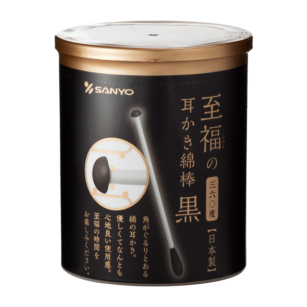 黑360度耳扒紙軸棉花棒100支入示意圖