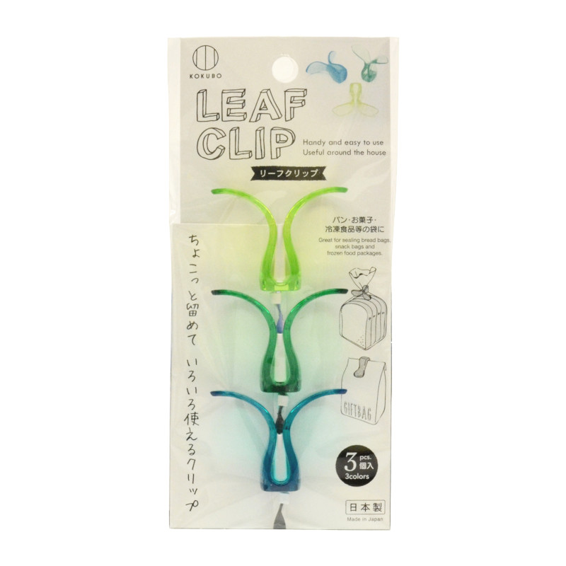 葉環形袋類封口夾3入示意圖