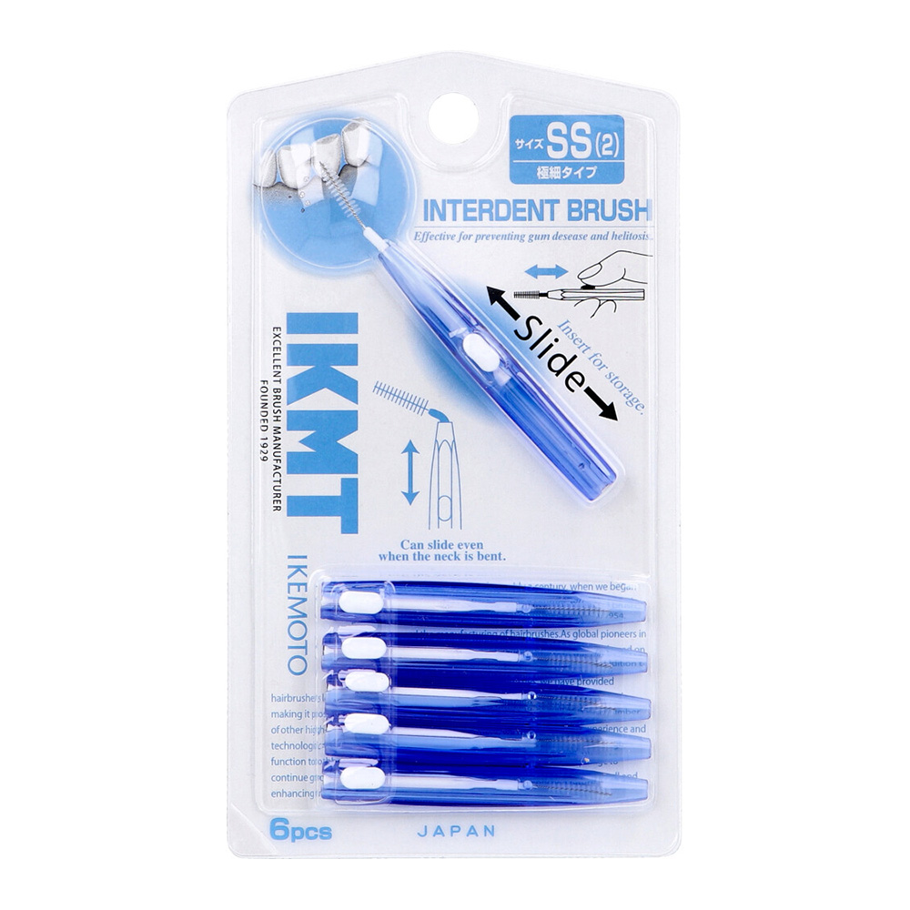 IKEMOTO攜帶式收納型齒間刷SS號(極細／6支入)示意圖