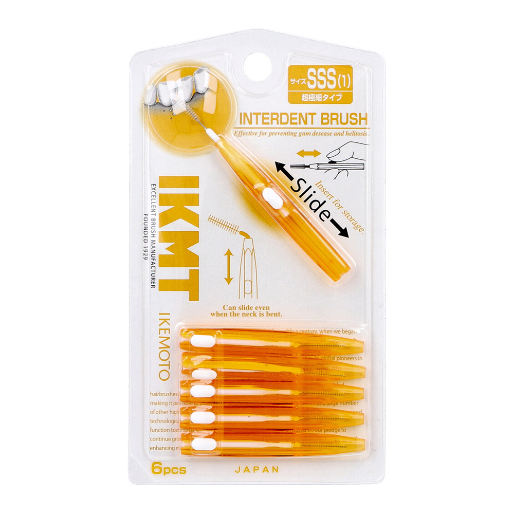 IKEMOTO攜帶式收納型齒間刷SSS號(超極細／6支入)示意圖