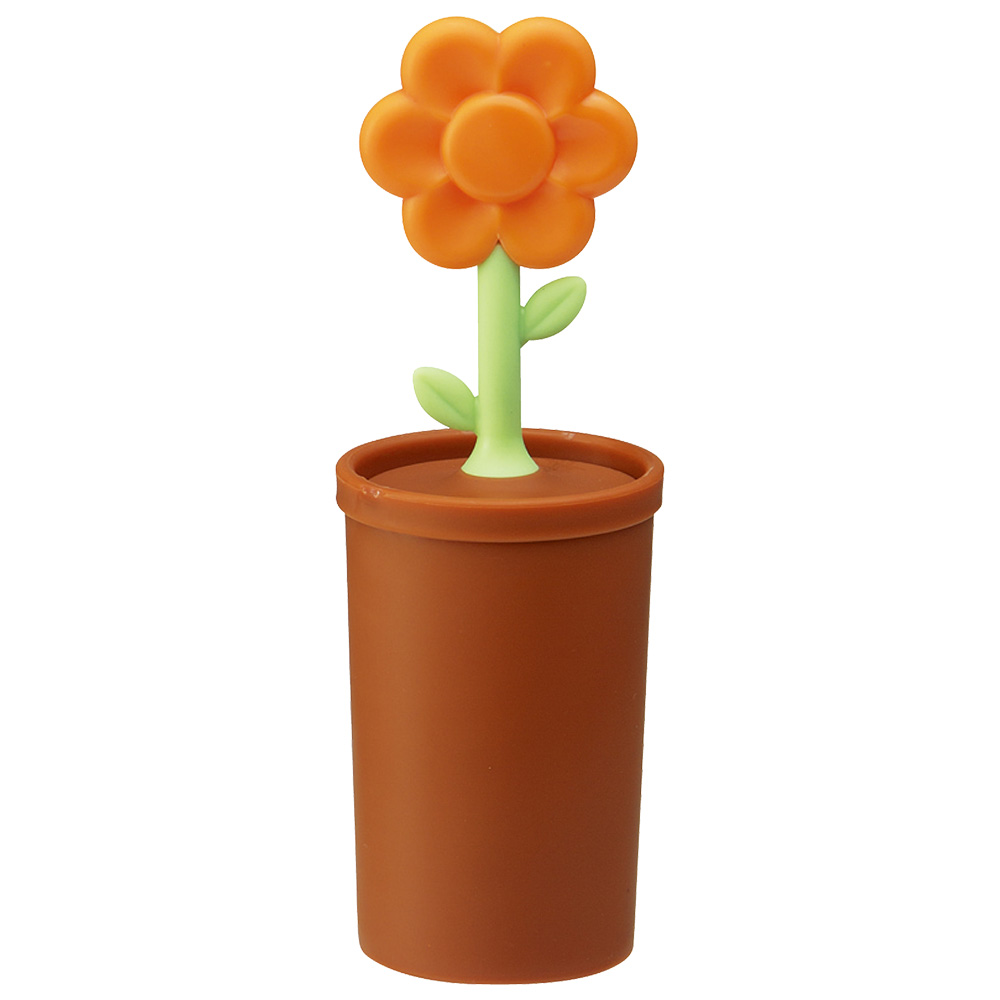 小花造型牙籤收納盒(橘)示意圖