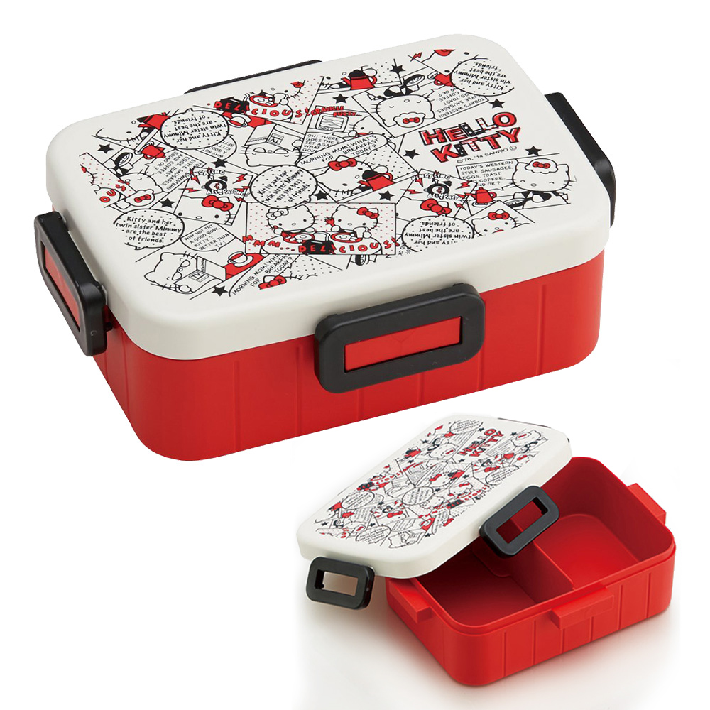 4扣方型便當盒(HelloKitty/紅)示意圖