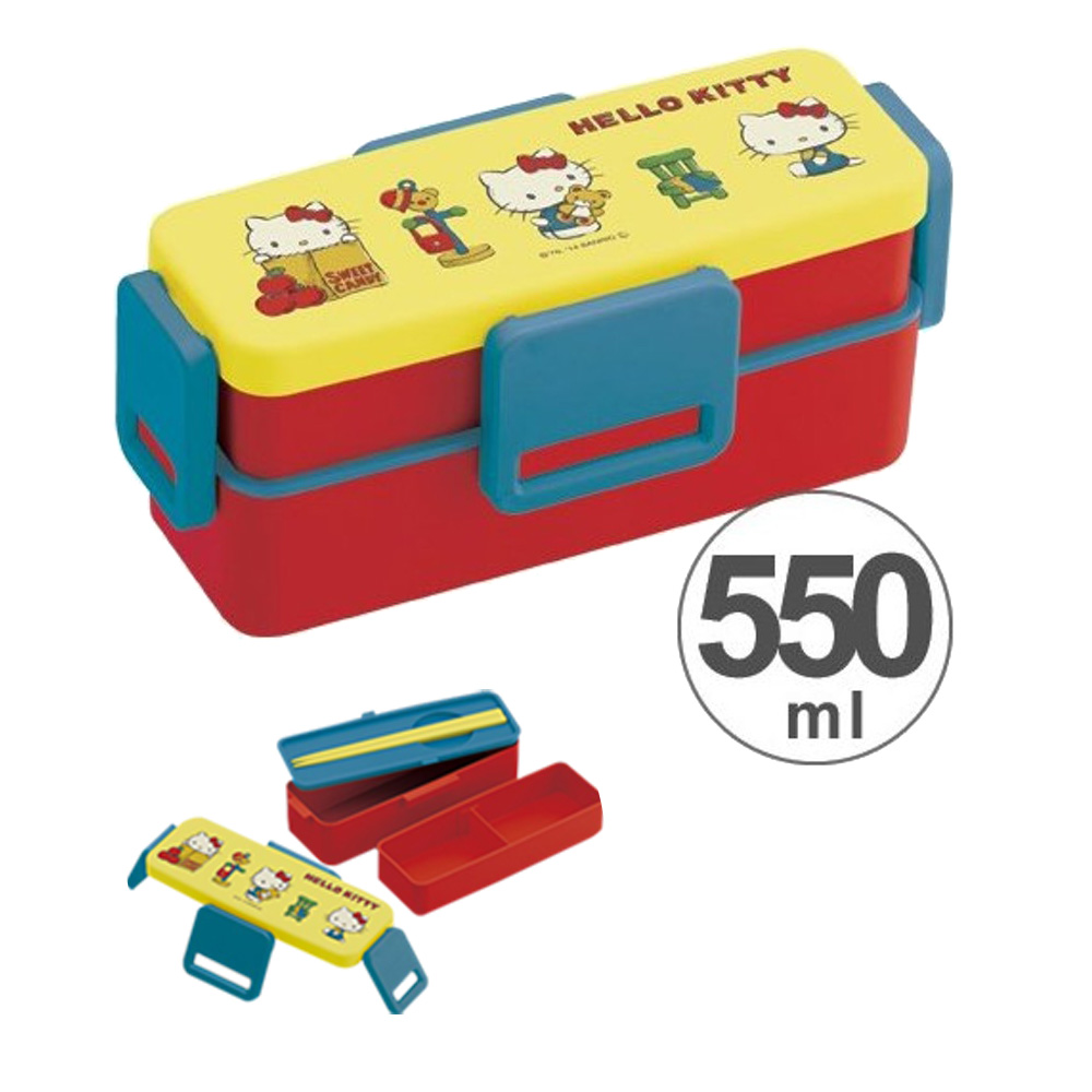 4扣雙層式便當盒(HelloKitty)示意圖