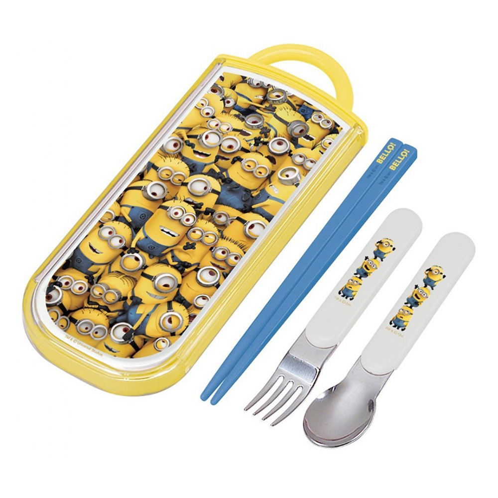 兒童便利筷匙叉餐具組(小小兵)示意圖