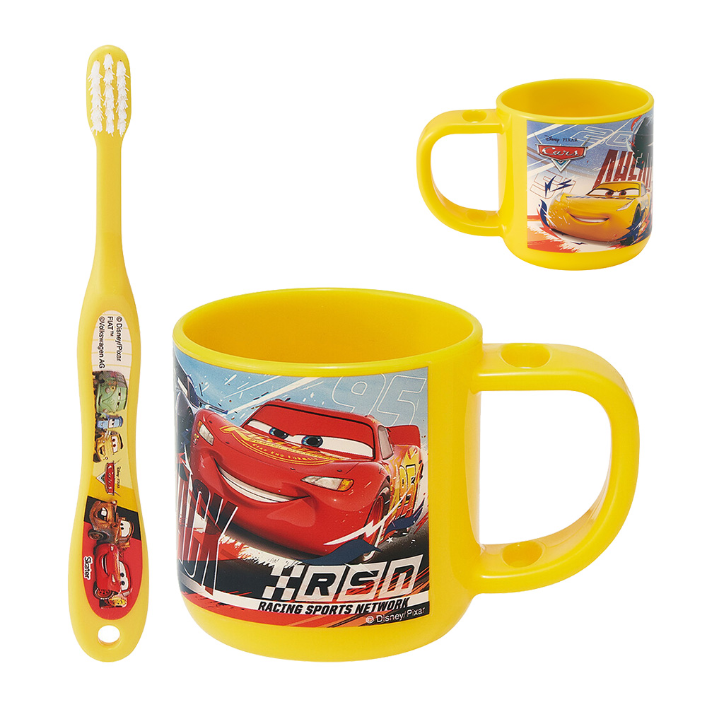 幼兒牙刷&漱口杯組-汽車總動員(3~5歲)示意圖
