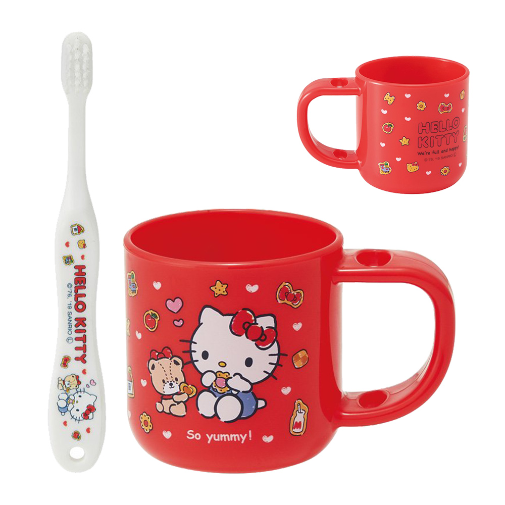 幼兒牙刷&漱口杯組-HelloKitty(3~5歲)示意圖