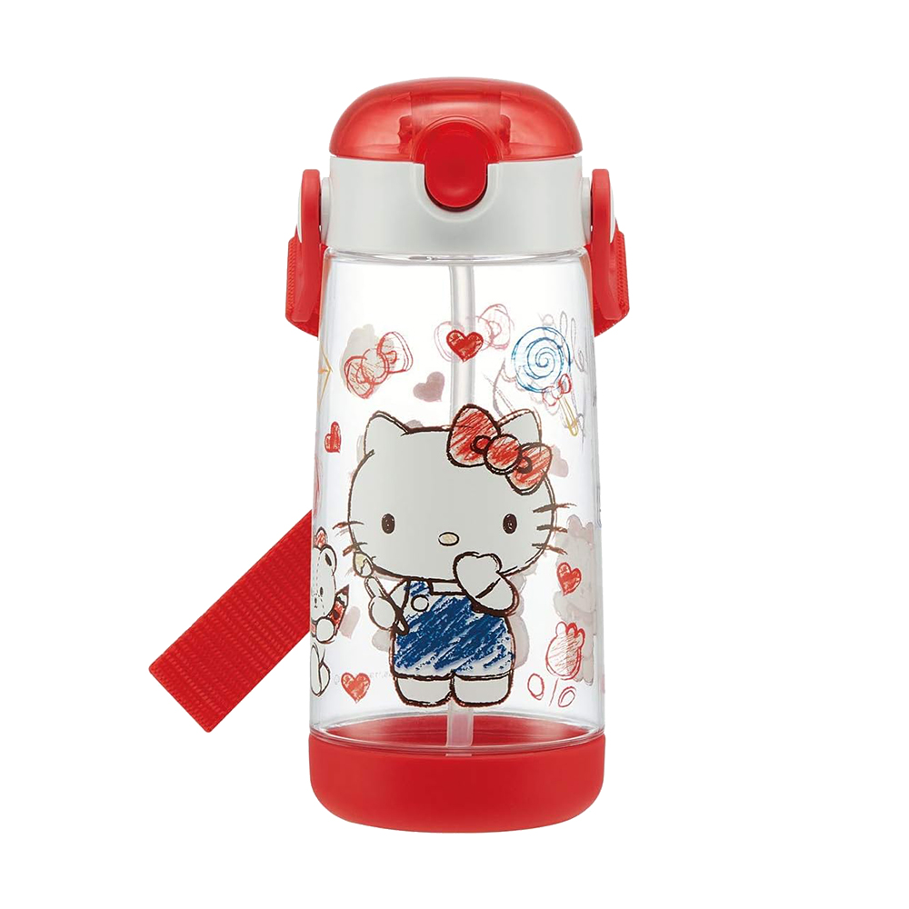 SKATER兒童吸管透明冷水壺480ml(HelloKitty)示意圖