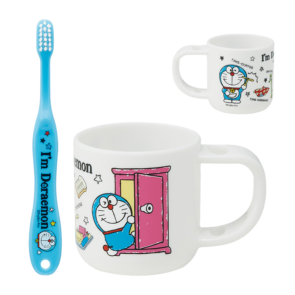 幼兒牙刷&漱口杯組-哆啦A夢(3~5歲)示意圖