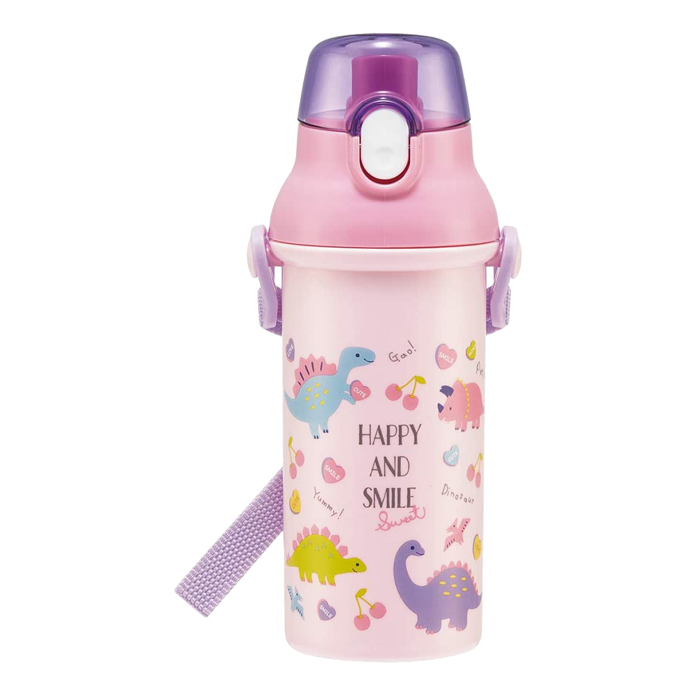 銀離子抑菌兒童直飲冷水壺480ml(恐龍/粉紫)示意圖