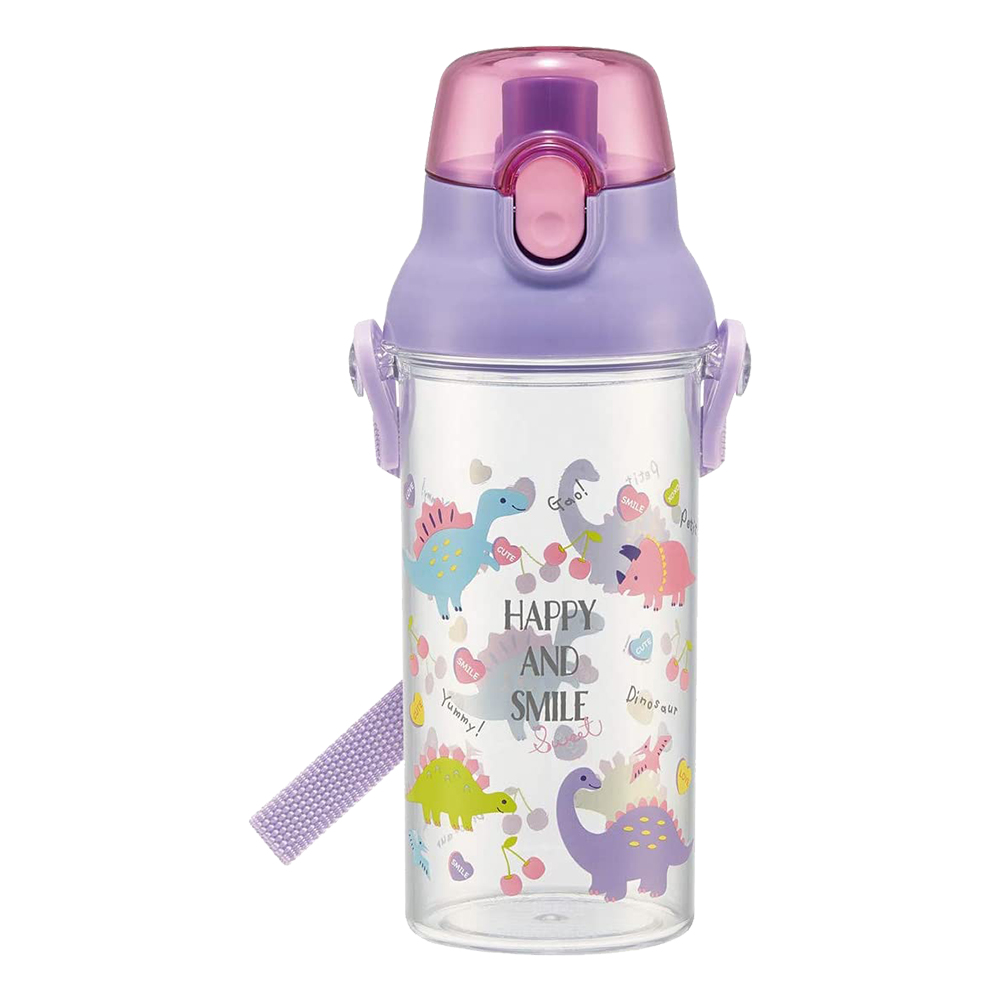 兒童直飲式透明冷水壺480ml(恐龍/紫)示意圖