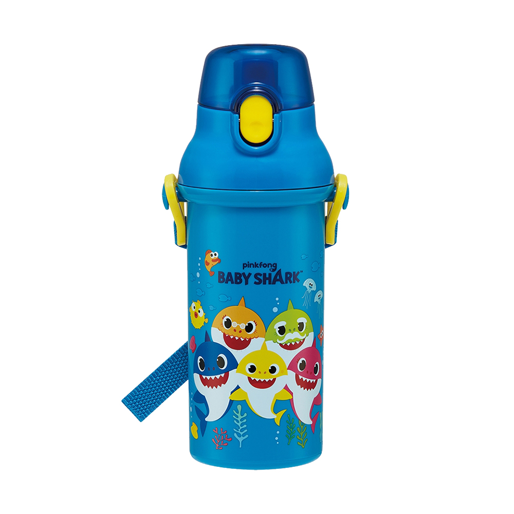 SKATER銀離子抑菌兒童直飲冷水壺480ml(鯊魚寶寶)示意圖