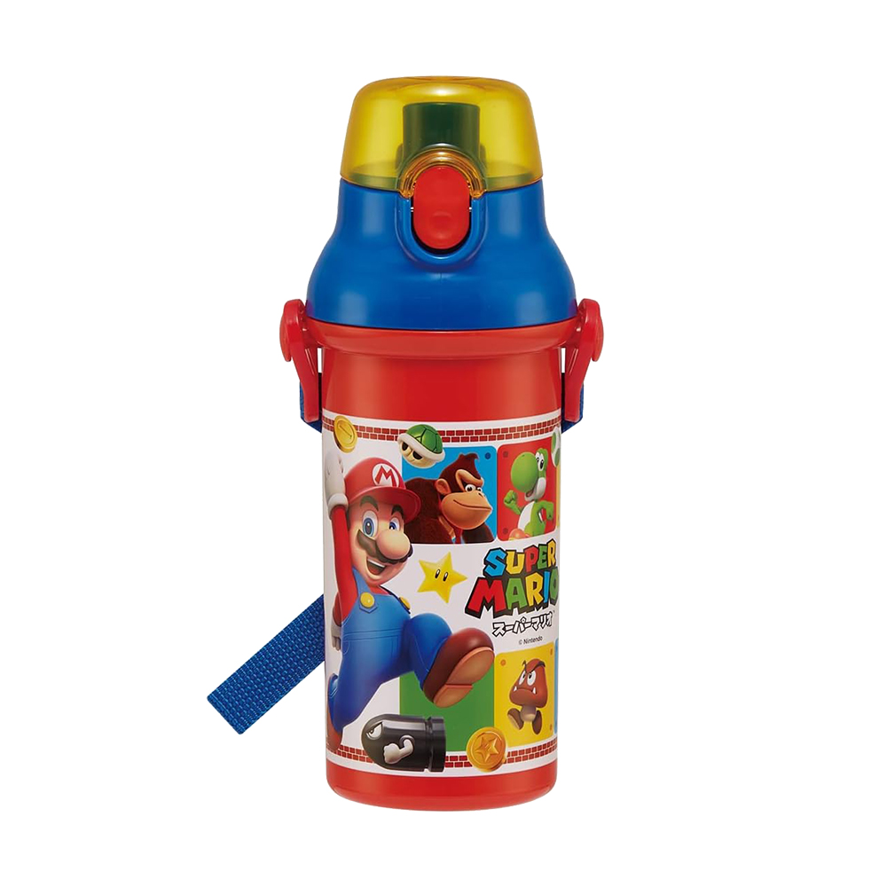 SKATER銀離子抑菌兒童直飲冷水壺480ml(瑪利歐)示意圖