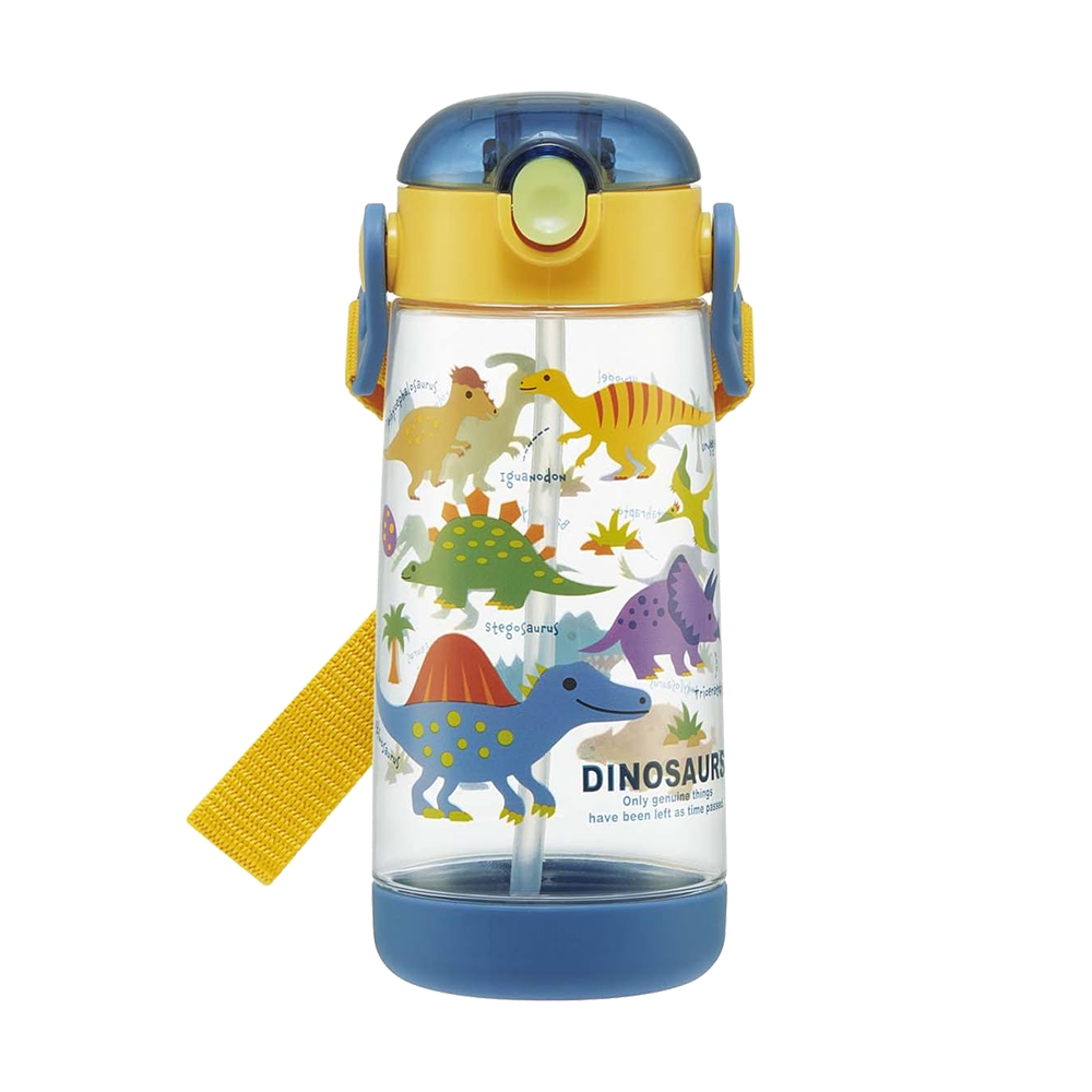 SKATER兒童吸管透明冷水壺480ml(恐龍/藍黃)示意圖