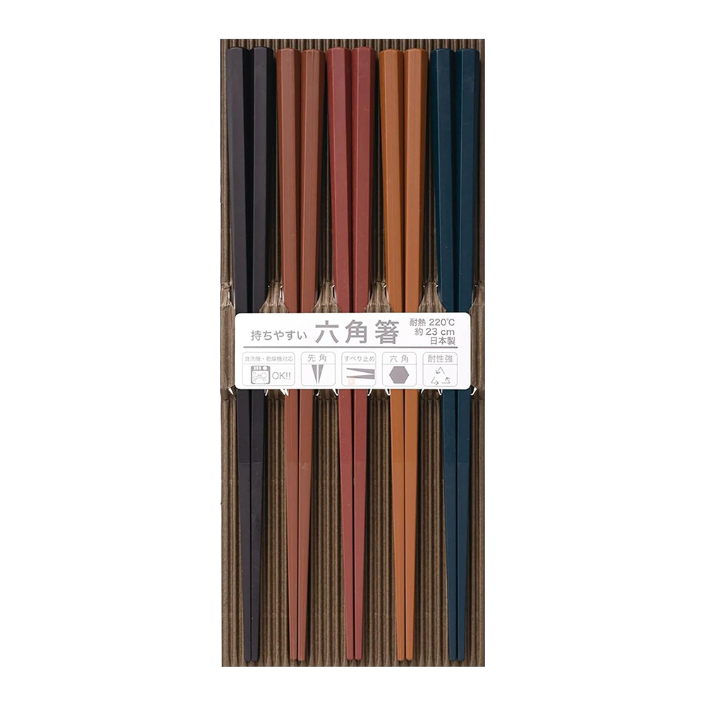 SUNLIFE 便利六角筷5入(彩色)示意圖