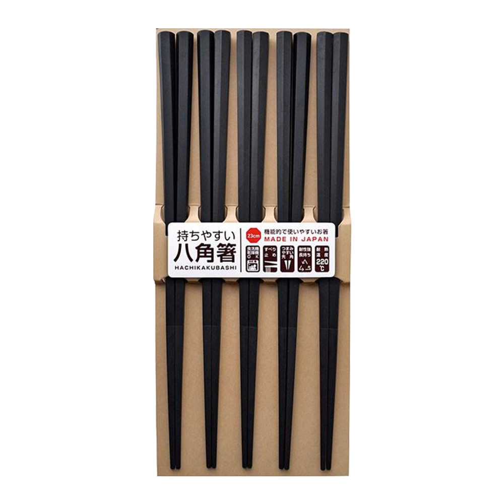 SUNLIFE 便利八角筷5入(黑色)示意圖