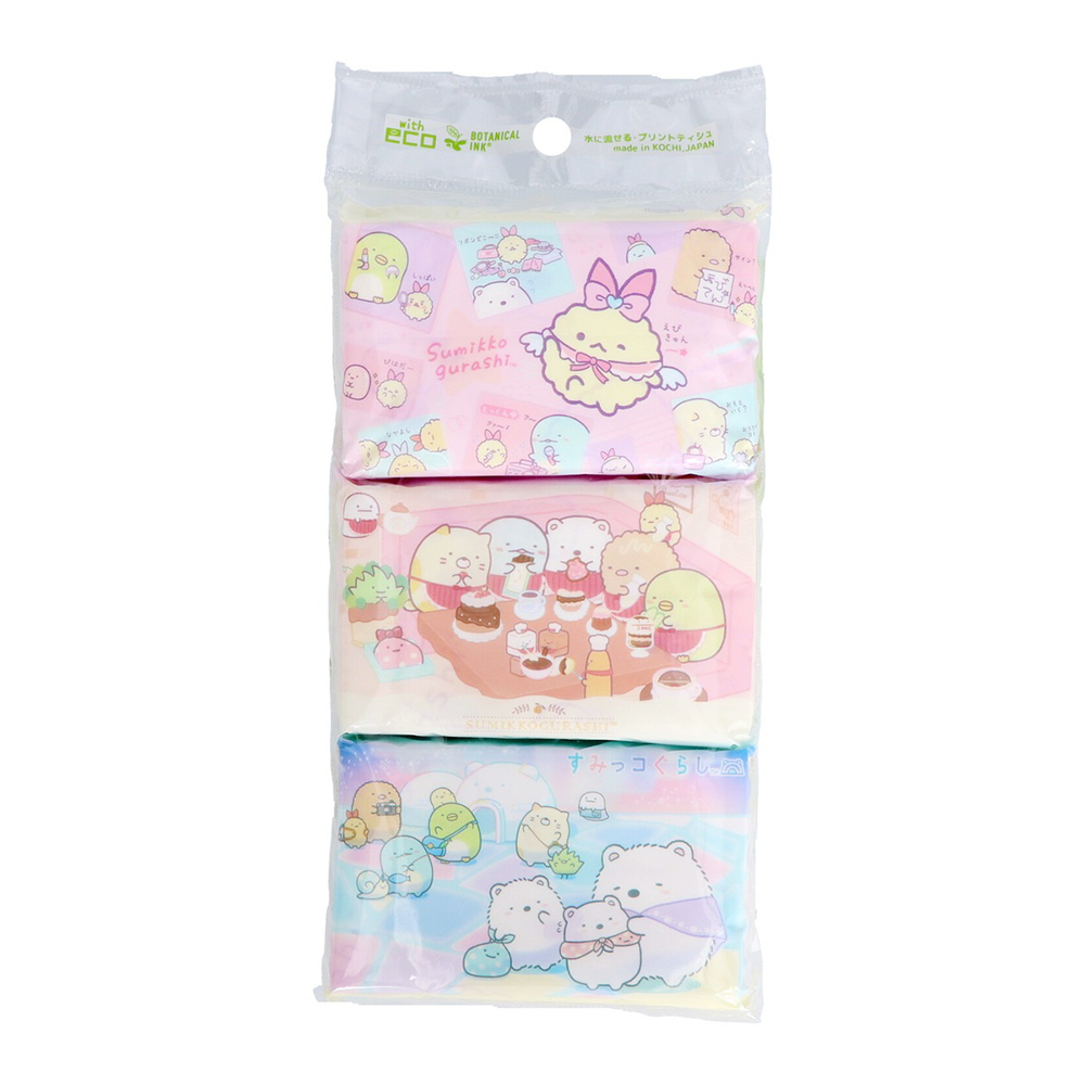 HAYASHI 角落生物印花面紙(迷你型/8抽)6入1組示意圖