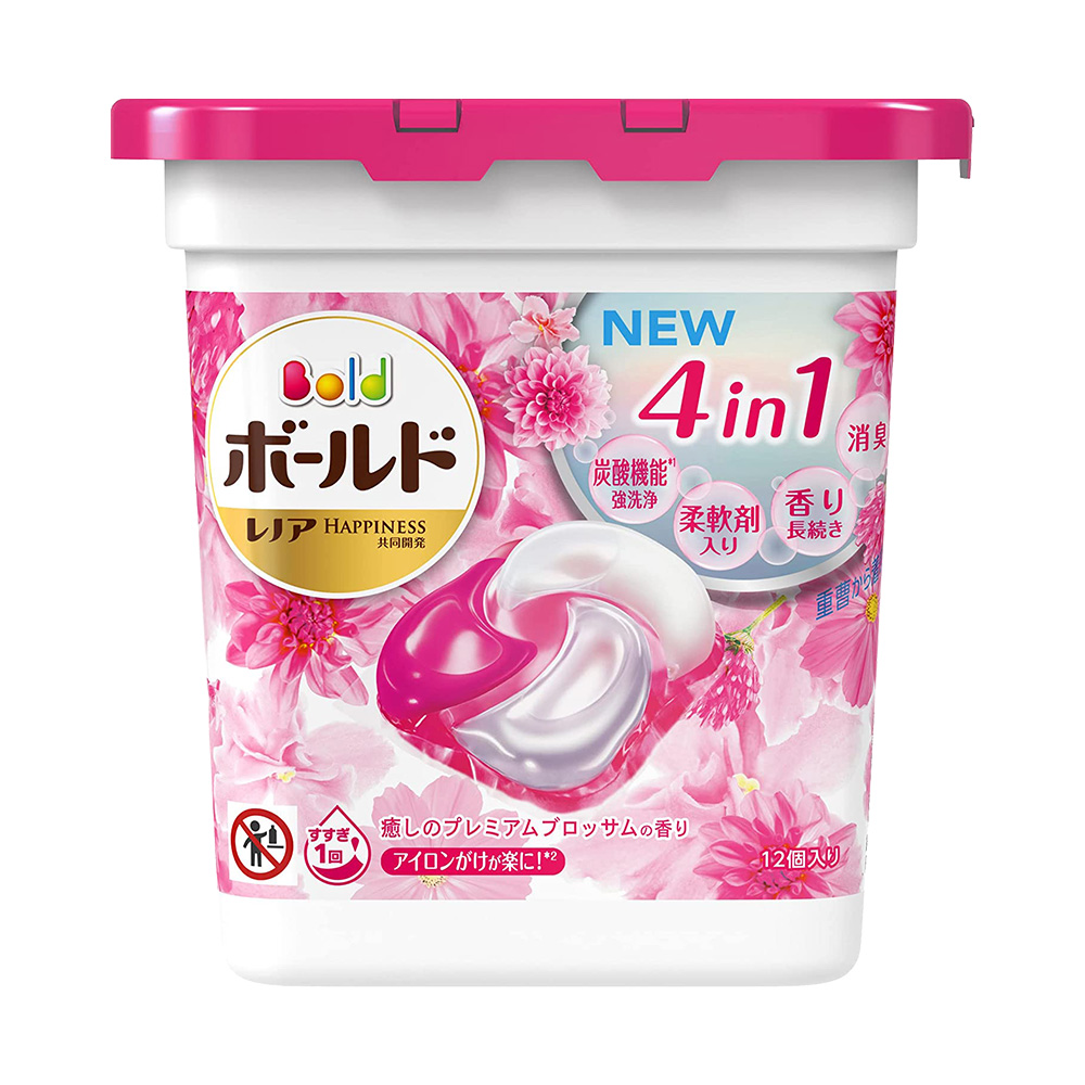 洗衣4D威力球盒裝(柔軟精添加型/花香粉紅/12入)227g示意圖