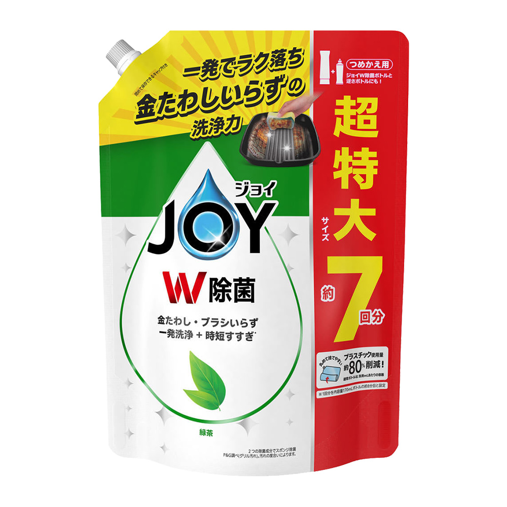 P&GJOY抑菌濃縮洗碗精補充包(綠茶香)930ml示意圖