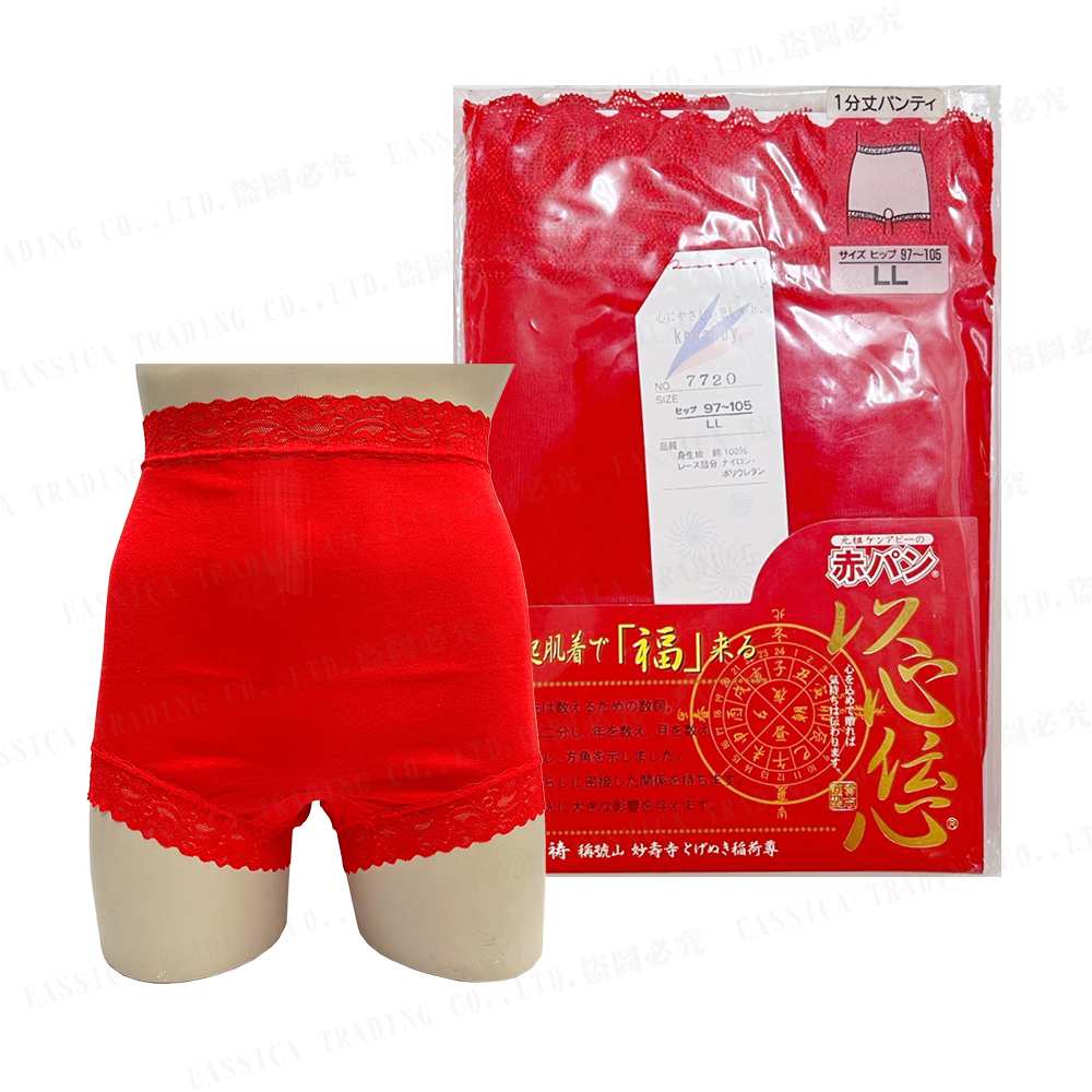 Kanabby女蕾絲平口褲(紅)示意圖