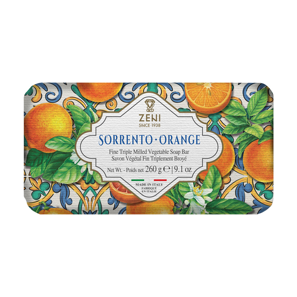 ZENI義大利植物萃取三重研磨香皂(索倫托香橙)260g示意圖