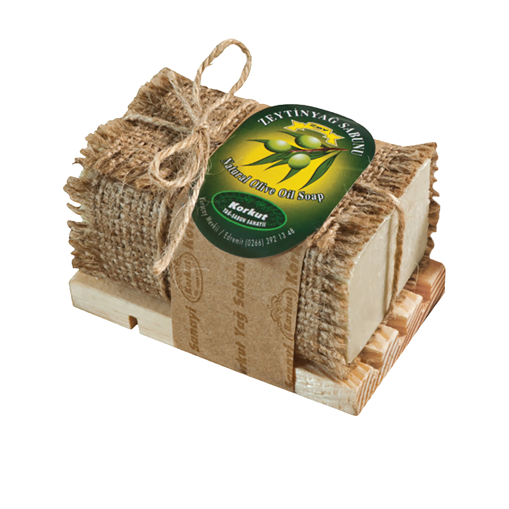 歐洲天然橄欖油皂(附木盤)180g示意圖