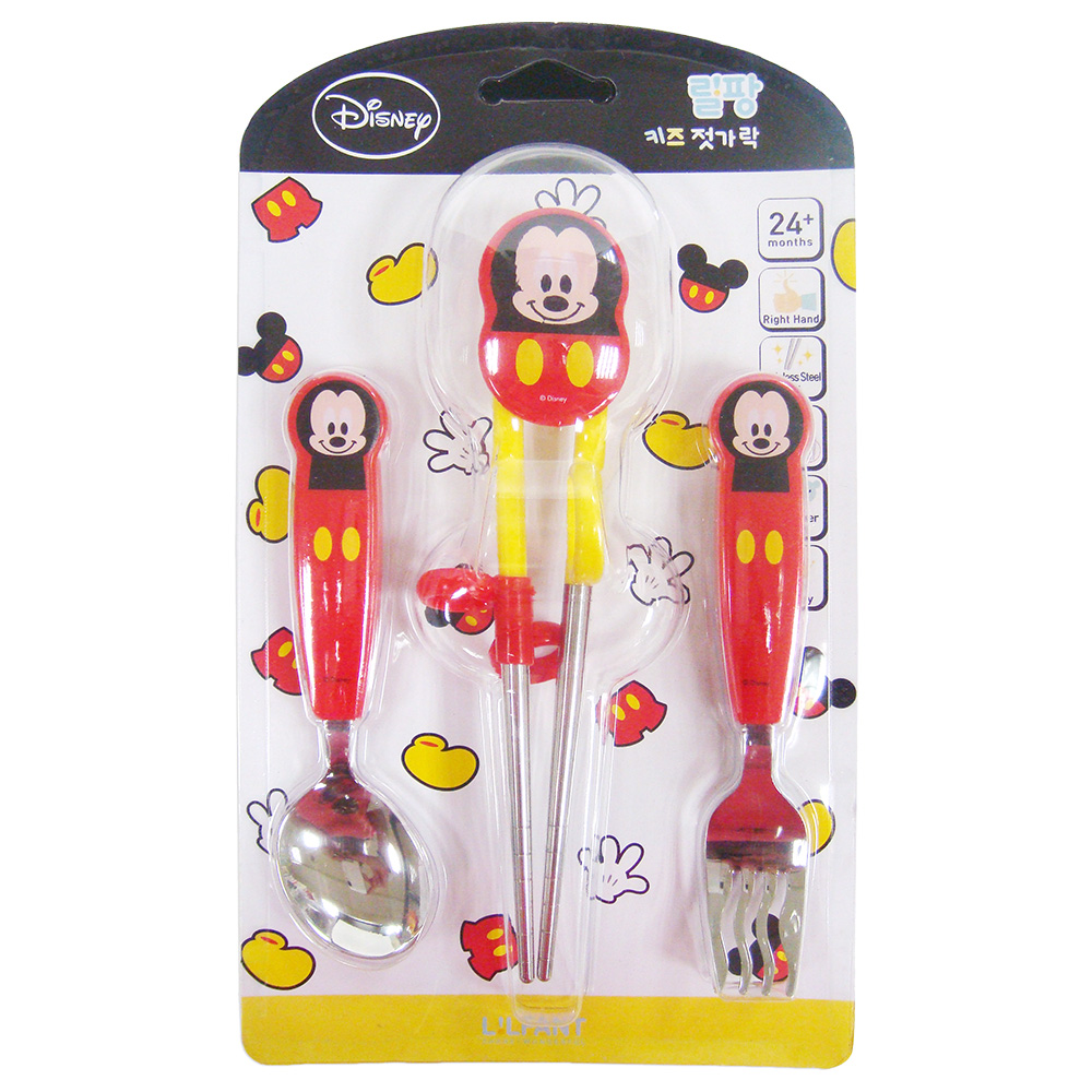 Lilfant 兒童練習筷匙叉組(米奇)示意圖