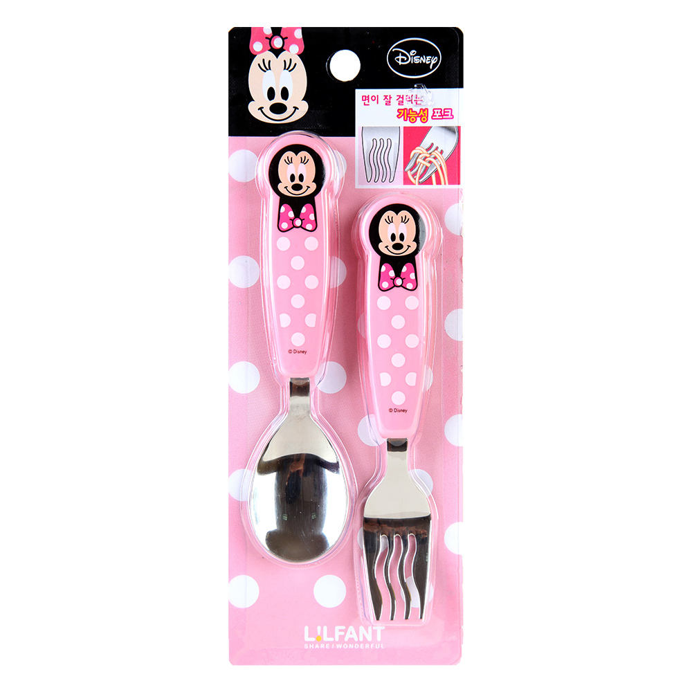 Lilfant 兒童麵食用匙叉餐具組(米妮)示意圖