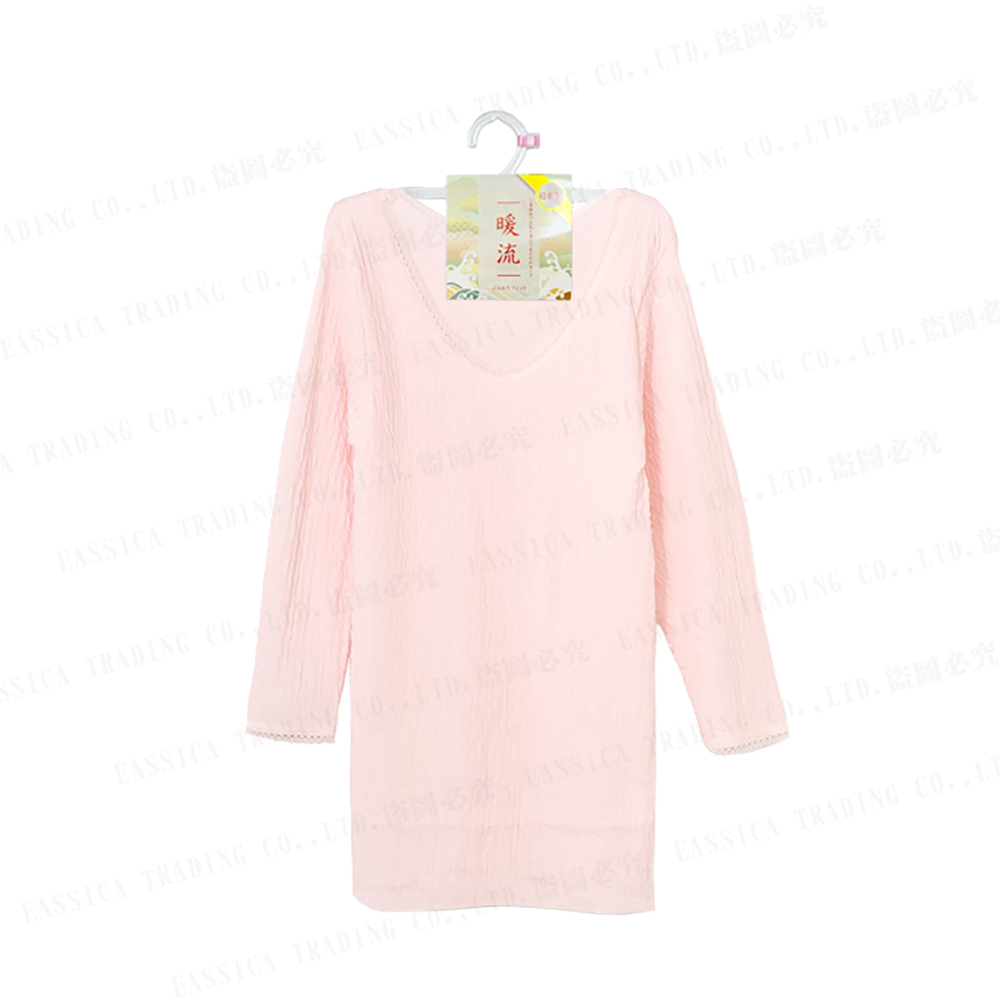 暖流波浪紋8分袖衣(粉)示意圖