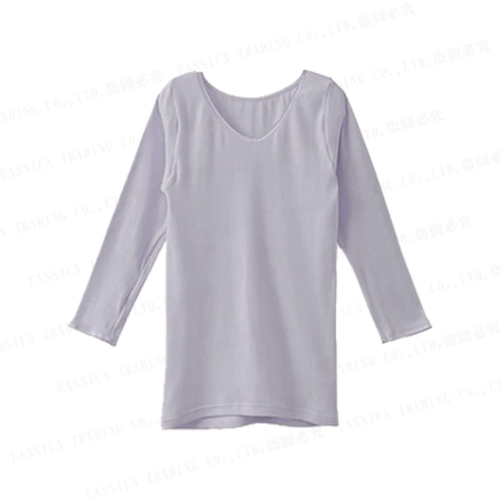 女棉紗FTYV領7分袖衣(紫)示意圖