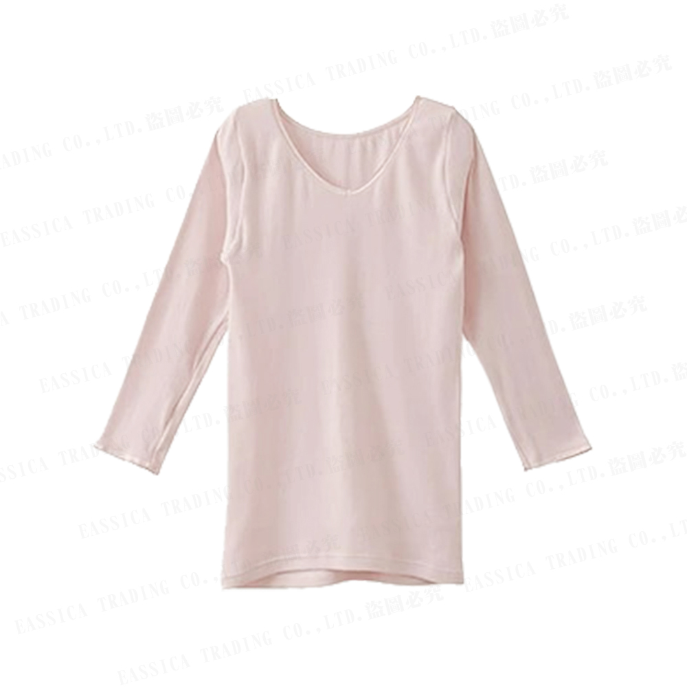 女棉紗FTYV領7分袖衣(粉)示意圖