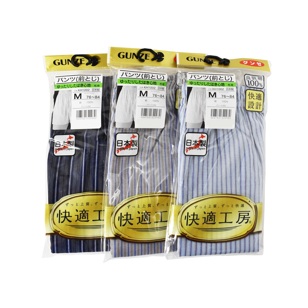 郡是快適工房條紋平口褲示意圖