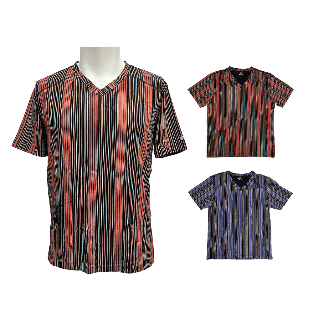 V.R彩虹條V領無袖衣示意圖