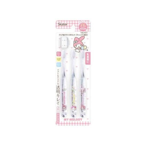 幼兒水晶牙刷美樂蒂3支入附刷毛蓋TBCR5T(3~5歲/軟毛)示意圖