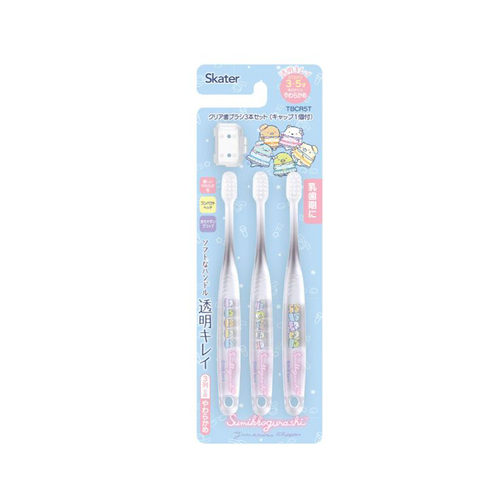 幼兒水晶牙刷角落生物3支入附刷毛蓋TBCR5T(3~5歲/軟毛)示意圖