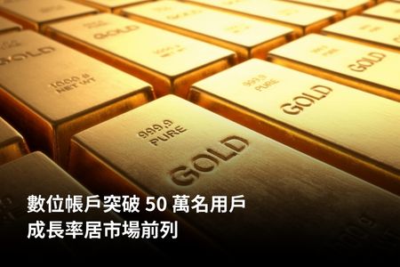 數位帳戶突破 50 萬名用戶，成長率居市場前列