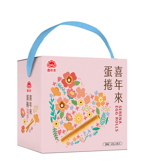 喜年來原味蛋捲樂福禮盒 <br> 384g (4支×6包入)示意圖
