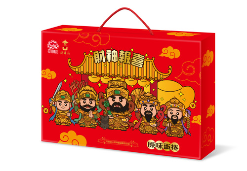 喜年來ｘ金山財神廟 財神報喜原味蛋捲禮盒示意圖