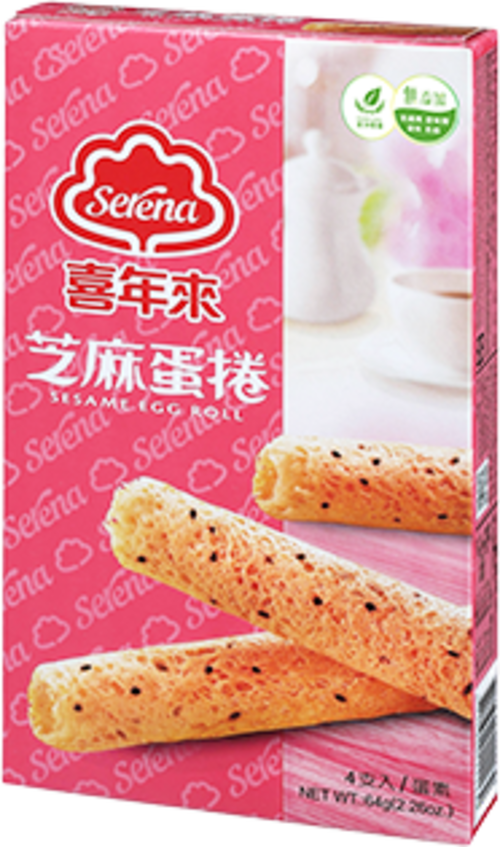 芝麻蛋捲隨手包 64g<br>（4支×1包入）<br>示意圖