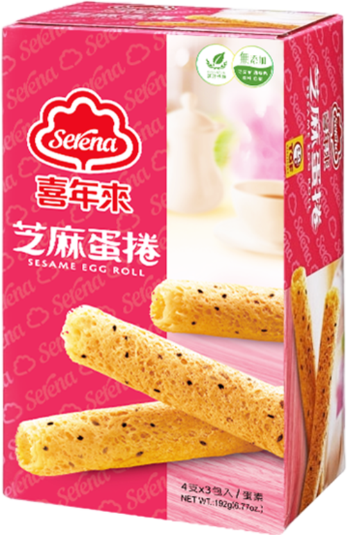 芝麻蛋捲經濟包 192g<br>（4支×3包入）示意圖