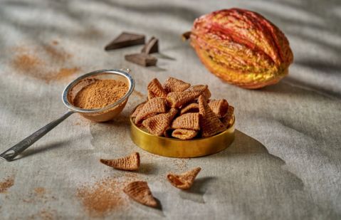 【New Launch】Golden Horn Corn Snack-Misty Dark Cocoa | New spray technology — one spritz makes it even tastier