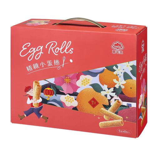 精緻小蛋捲禮盒</br>320g（5支×8包入）示意圖