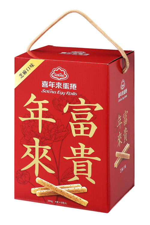 芝麻蛋捲大發禮盒</br>384g（4支×6包入）示意圖