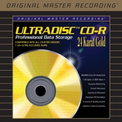Ultradisc 24 K 純金 CD-R 燒錄片（650 mb，CD 殼 1片裝）<br> Ultradisc 24K Gold CD-R Single in Jewel Case CDR示意圖