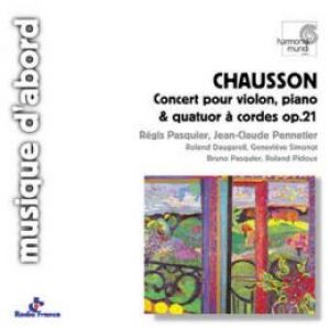 蕭頌：協奏曲，為小提琴、鋼琴與弦樂四重奏所做<br>CHAUSSON：Concerto for Violin, Piano & String Quartet Op.21示意圖