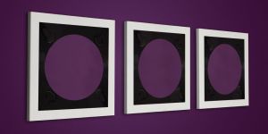 【特價商品】Art Vinyl  創意黑膠掛框—亮白／套裝三個一組 （英國原裝進口）示意圖